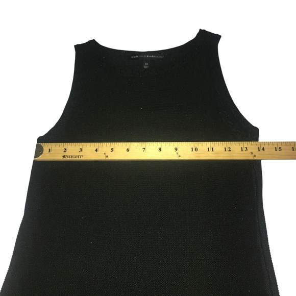 White House Black Market Sparkle Black Sleeveless Knit Tank Top Women’s XS WHBM - Picture 3 of 12